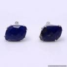 925 Sterling Silver Lapis Lazuli Gemstone Men's Cufflink