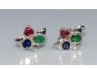 925 Sterling Silver Emerald Gemstone Men Cufflink