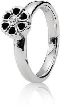 Black Cutout Flower Ring