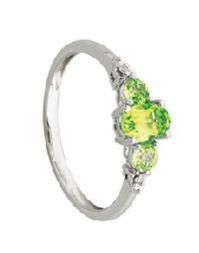 Silver N Gold Peridot Ring