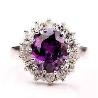 Natural Amethyst Silver Ring