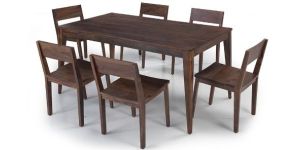 Solid Wood Sheesham Six Chair Dining Table Set