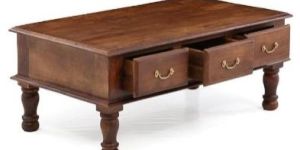 Solid Wood Sheesham Coffee Table with Drawers