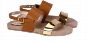 Ladies Plain Brown Sandals