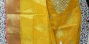 Unstitched Zari Gota Work Suit Material