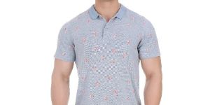 Girggit Pale Aqua Cotton Polo T-Shirt