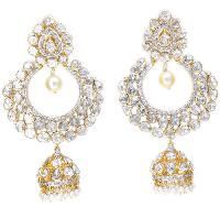 22k Gold Jadau Polki Jhumka Earrings