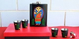 Hip Flask with Shot Glasses - Bengali Babushka