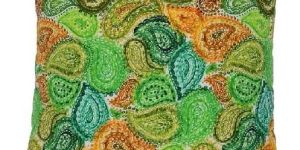 Green Paisley Cushion Cover