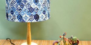 Table Lamp - Blue Ikat
