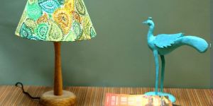 Green Paisley Table Lamp Taper