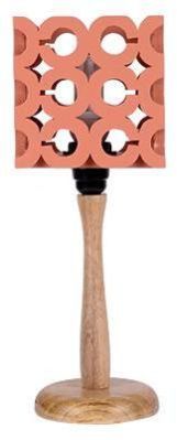 Wooden Jali table lamp - Coral