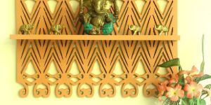 Coral Wooden Jali Wall Shelf