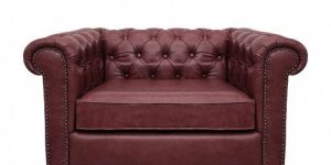 Wine Color Jacob Chesterfield Single Seater Sofa