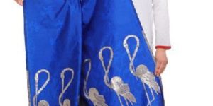 KF Royal Blue Golden Banarasi Dupatta with Crane Bird Design