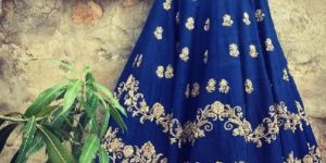 Blue Malbouri Silk Designer Lahenga Choli