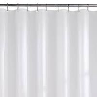 Jacquard Plain White Eyelets Shower Curtain