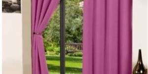 Lushomes Bordeaux Plain Cotton Curtains