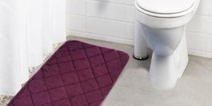 Lushomes Purple Cotton Large Ulra Soft Memory Foam Bathmat