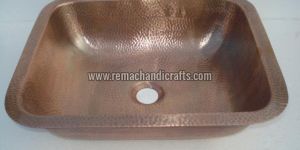 2006 Undermount Hammered Rectangular Copper Sink