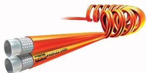 Twin-lined non-conductive hydraulic tool hose