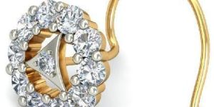 14kt Gold Round Shape Diamond Nose Pin