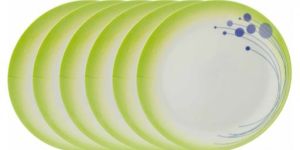 Melamine Green Blue Dinnerware Set