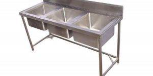 Steel 3 Sink Table
