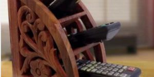 Wooden Multi Remote Control Holder