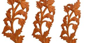 Wooden Leaf Shaped 3 Piece Key Hanger Set