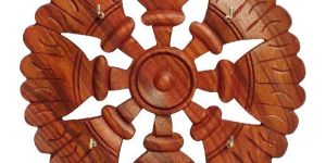 Wooden Flower Shaped Single Piece Key Hanger