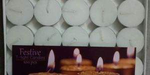 100 Pcs White Tea Light Candles