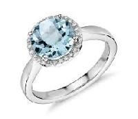 Blue Topaz Diamond Ring