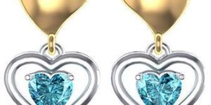 Swarovski Crystal Heart Shape Silver Dangle Earring