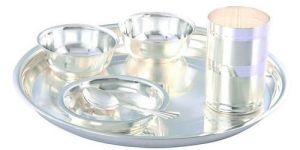 Silver Plated Dinner Thali Set