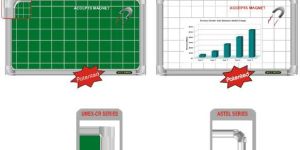 Umex-FT Series Chrome Plated Corner Magnetic Graph Board
