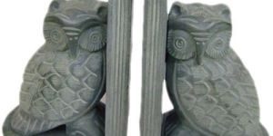 Grey Stone Owl Bookend