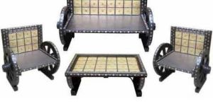 Metal Inlaid Sofa Set