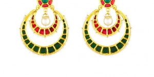 Crescent Multi-Stone Stud Chandbali