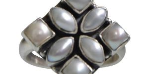 Square Mother of Pearl Ring