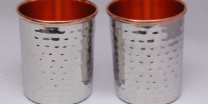 Steel Copper Hammered Glass