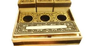 Golden Jute Wedding Invitation Box