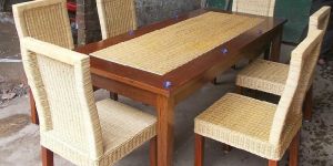 Cane Dining Table Set