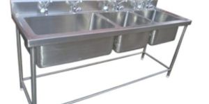 Stainless Steel Three Sink Table