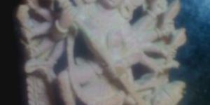 Pink Stone Durga Statue