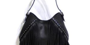 Ladies Leather Black Shoulder Bags