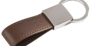 Leather Keychain with Metal