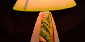 RURALSHADES Terracotta Hand Painted Decorative Table Lamp Handicraft