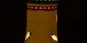 RURALSHADES Terracotta Hand Painted Hanging Bell Lamp Handicraft