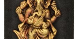 RURALSHADES Terracotta Hand Painted Metal Finish Ganesha Key Holder